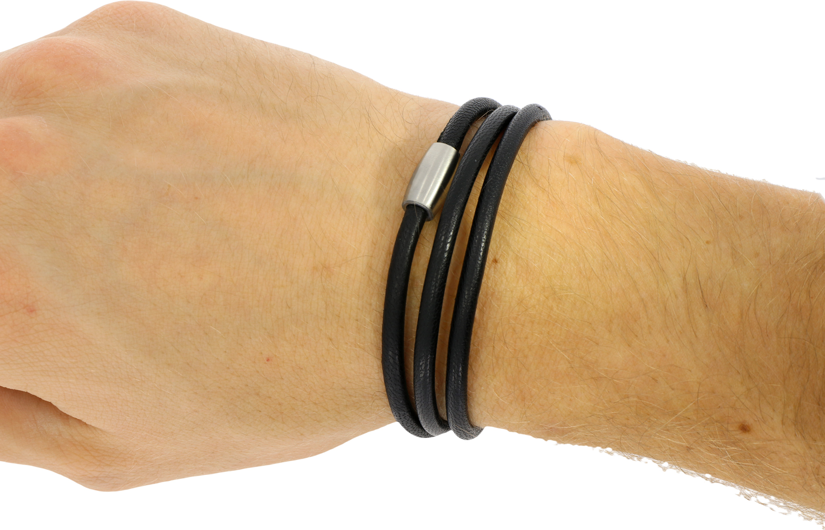 Lederband, glatt Ø 5 mm, genäht, schwarz Lederband, glatt Ø 5 mm, genäht, schwarz