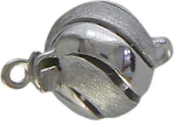 Schmuckschließe Silber rhodiniert, 9 mm
