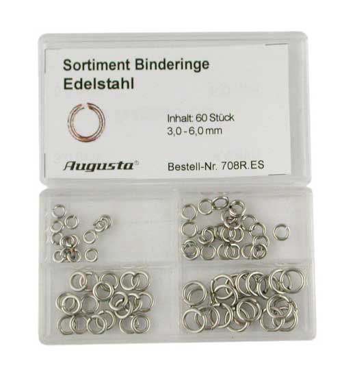 Sortiment Binderinge rund, 2,5 - 6 mm, 60 Stück Sortiment Binderinge rund, 2,5 - 6 mm, 60 Stück