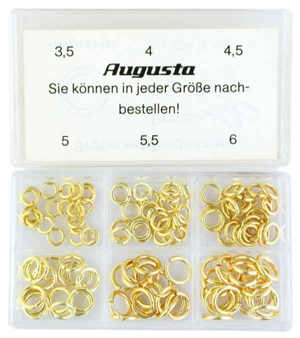 Sortiment Binderinge rund 3,5 - 6 mm, 120 Stück
