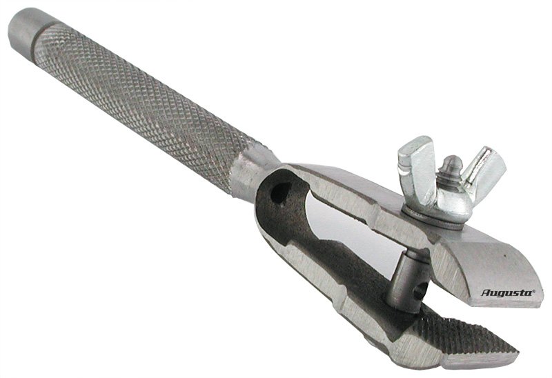 Stielklöbchen Stahl 115 mm, breites Maul