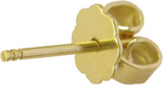 Ohrsteckerstift mit Ohrmutter mit vorgelöteter Platte Ohrsteckerstift mit Ohrmutter mit vorgelöteter Platte