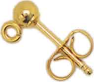 Ohrstecker mit Kugel 4 mm und Öse, Gold 585 Ohrstecker mit Kugel 4 mm und Öse, Gold 585