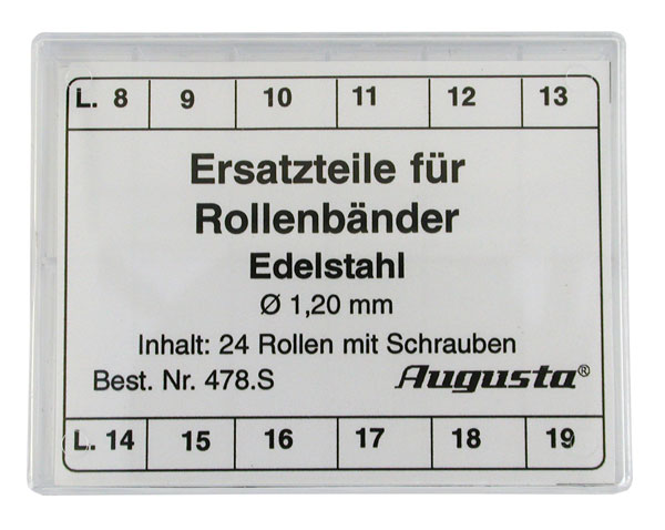 Sortiment Mittelbandstege zum Schrauben Inox Sortiment Mittelbandstege zum Schrauben Inox