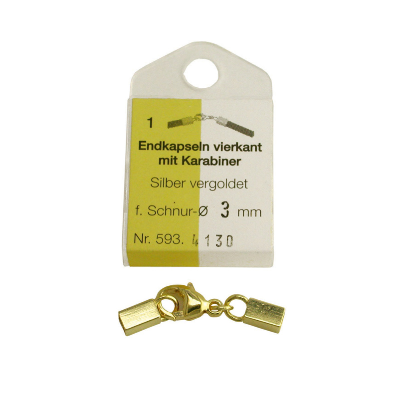 Karabiner mit Endkappen quadratisch 4 mm