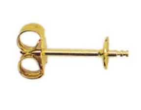 Ohrstecker m. Perlschale u. gestanzter Ohrmutter, 4 mm