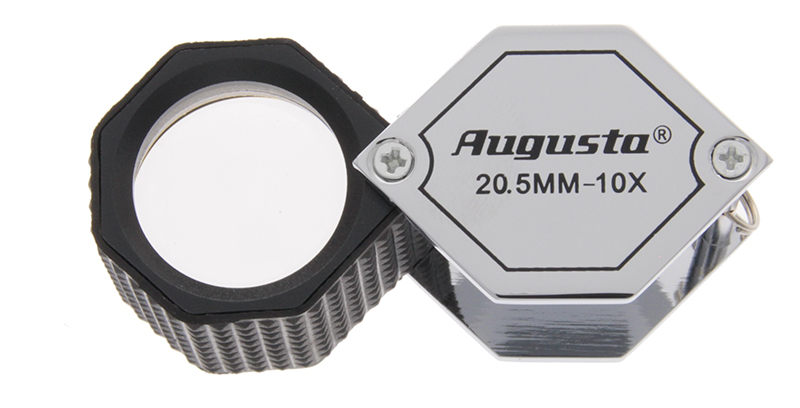 Taschenlupe chrom/Gummi 10X