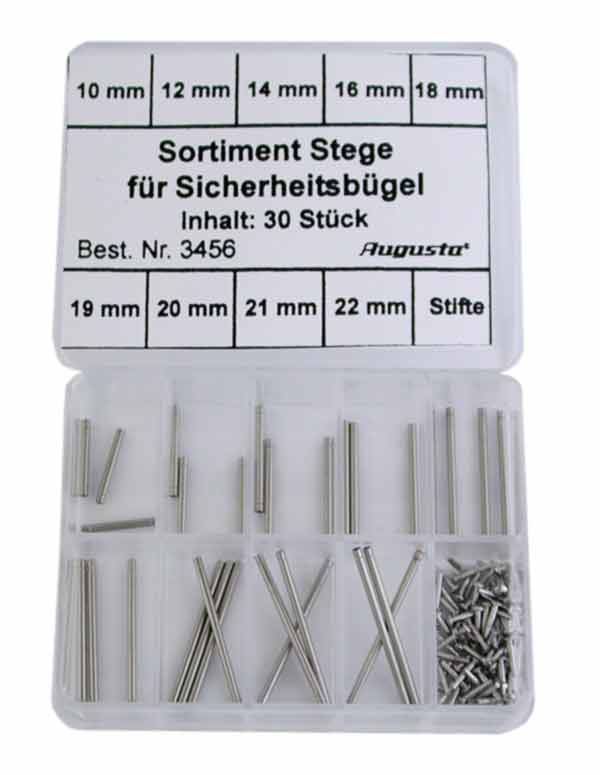 Sortiment Stege für Sicherheitsbügel Inox Sortiment Stege für Sicherheitsbügel Inox
