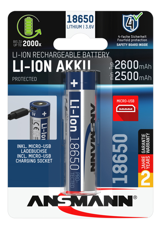 Ansmann Li-Ion Akku 18650 2600 mAh