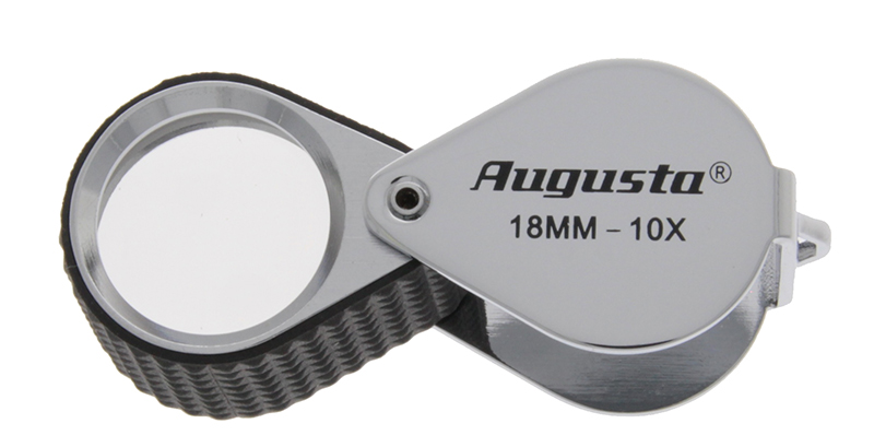 Taschenlupe chrom/ Gummi 10X