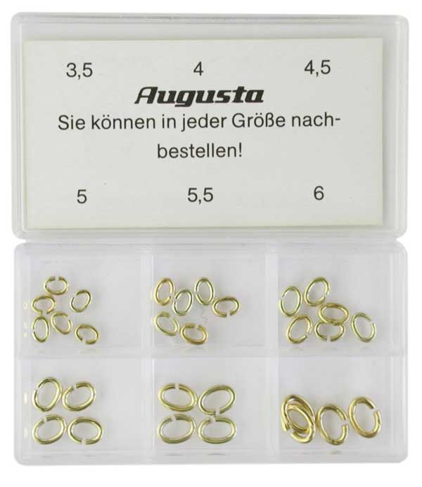 Sortiment Binderinge oval 3,5 - 6 mm, 30 Stück