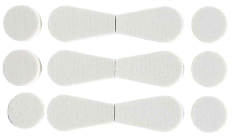 Ohrclip Pads in verschiedenen Formen, sortiert