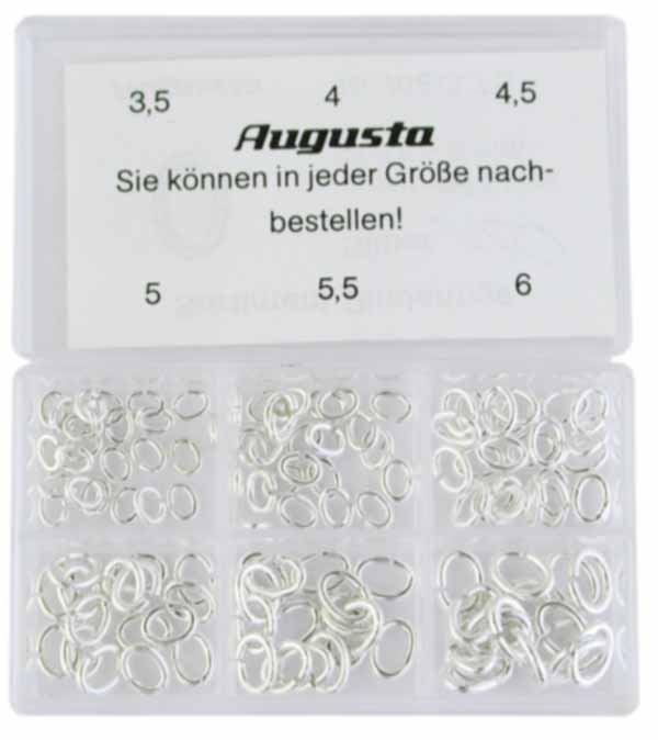 Sortiment Binderinge oval 3,5 - 6 mm, 120 Stück