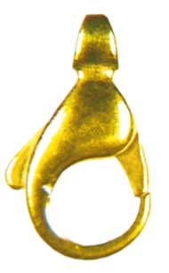 Schmuckkarabiner 9 mm bauchig gegossen mit Öse quer