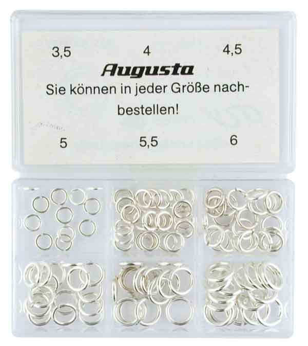 Sortiment Binderinge rund 3,5 - 6 mm, 120 Stück