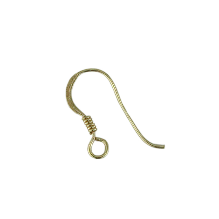 Schweizer Haken offene Form mit Öse, Silber vergoldet