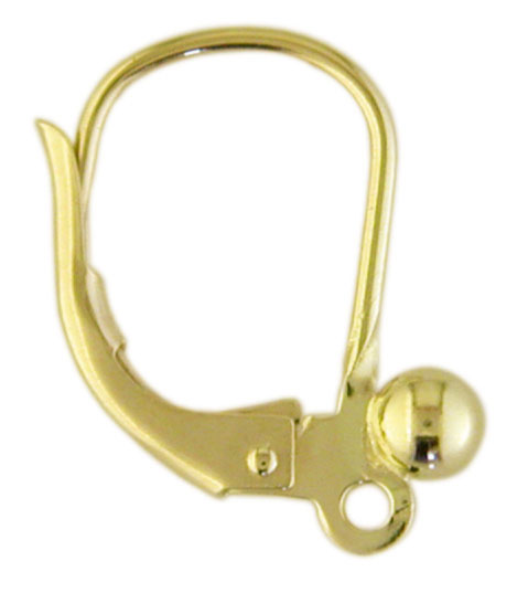 Brisuren mti Kugel 3 mm und Öse längs, Weißgold 585