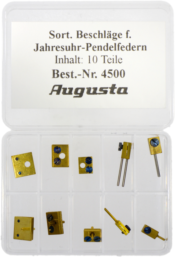 Sortiment Beschläge für Jahresuhrpendelfedern